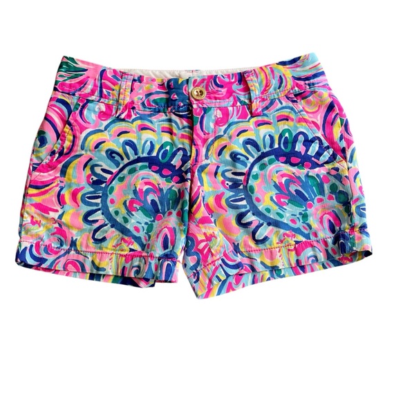 Lilly Pulitzer Pants - Lilly Pulitzer Pink and Blue Patterned Shorts